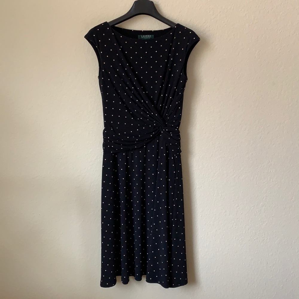 Ralph Lauren poka dots knee length dress size 2